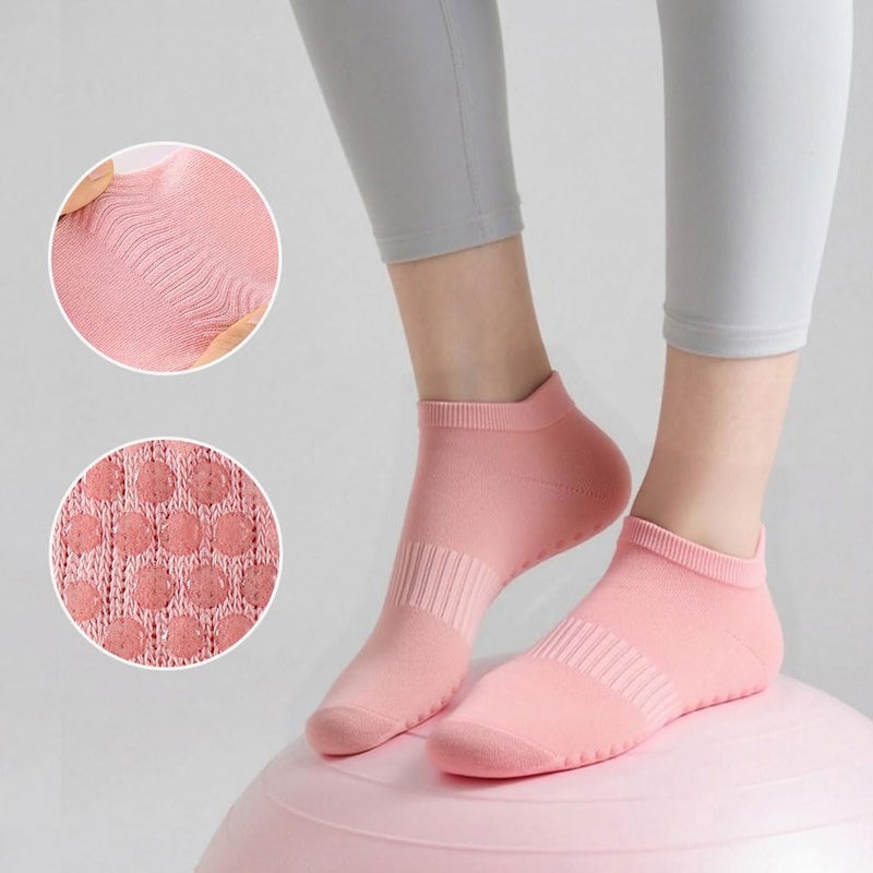kepiibi 5 Pairs Pilates Socks with Grips for Women Non Slip Grip Yoga Crew Socks for Barre Hospital Barefoot Workout - Image 4